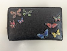 YOSHI BLACK PURSE & WALLET - BUTTERFLIES ON FRONT - CG B95