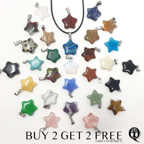Star necklace crystal pendant - star,
