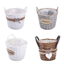 3 x Wicker Flower Basket with