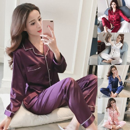 Womens satin pyjamas ladies - womens,