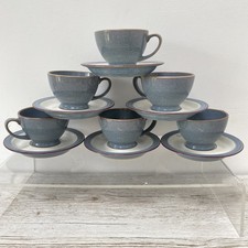 Set of 6 Denby Storm Blue Grey