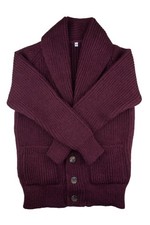 Kent Wang 100% Wool Burgundy Shawl Collar Cardigan 38-40 Drake Colhays Lockie