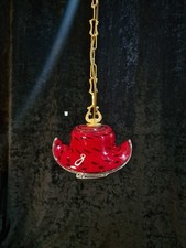 Unusual Vintage Murano Glass Polka Dot Lady Bird Italian Brass Pendant Light