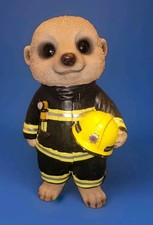 Vivid Arts Garden Ornament Vivid Arts Meerkat Fireman Figure Indoor Outdoor