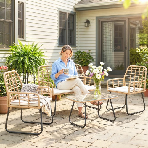 Rattan garden furniture - garden,