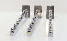 Set of 3 Gridwall Waterfall Hooks – 7 Ball – Clothing Display 17.5" Chrome