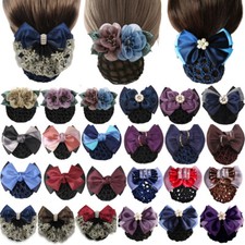 Women Hair Clip With Net Bun
