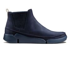 BNIB Clarks Womens TRI POPPY Navy Nubuck Leather Trigenic Ankle Boots