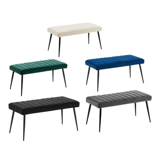 Bed bench seat velvet - velvet, padded