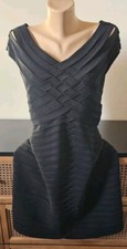 Tadashi Shoji black cocktail woven ribbon dress bodycon Size XL