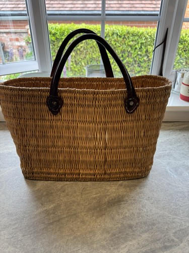 Wicker shopper tote bag - wicker,