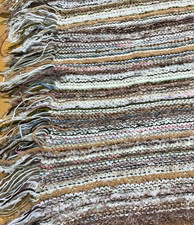 Cozy, hand knitted blanket throw - neutrals