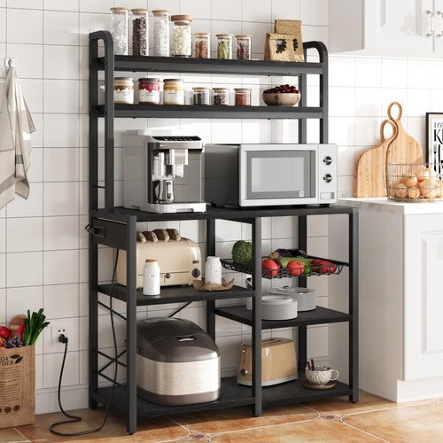 Bakers rack with power outlet - rack,