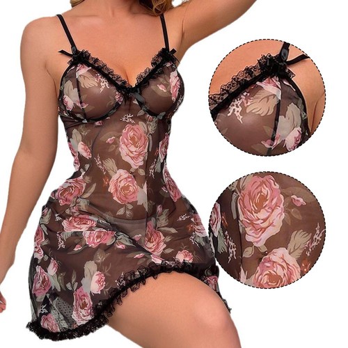 Floral sheer dress - floral, lace
