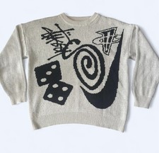 Stussy Men’s Knitwear Sweater Size XL Cream And Black