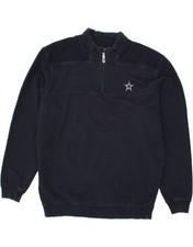 VINEYARD VINES Mens Zip Neck Sweatshirt Jumper Large Navy Blue Cotton AE07