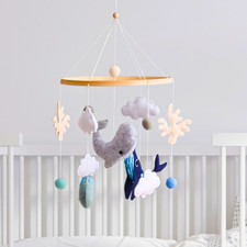 Wooden Whale Baby Mobile