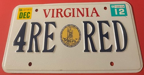 4re red vanity license - 4re, plate