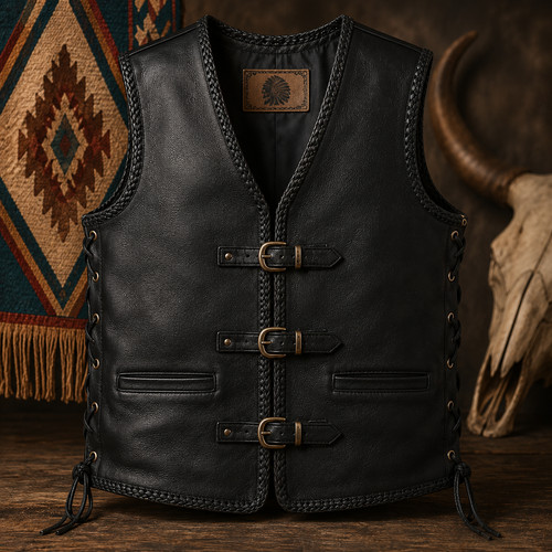 Men black genuine leather - men's,
