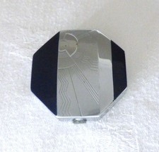 Art Deco Bourjois Powder Compact with Sunray Design