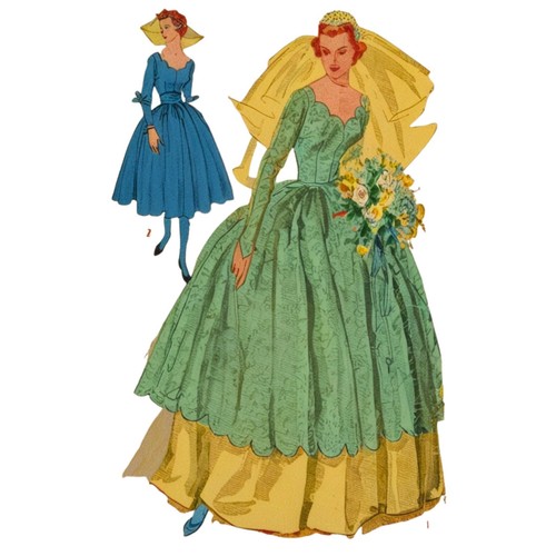 1950s sewing pattern bridal - 1950s,