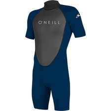 2025 O'Neill Reactor-2 2mm Mens Back Zip S/S Shorty Wetsuit Abyss
