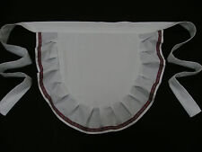 LADIES WHITE TARTAN 50'S HALF APRON FRILLY PINNY RETRO VINTAGE STYLE 