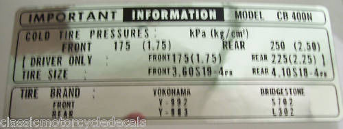 Honda cb400n superdream tyre - honda,