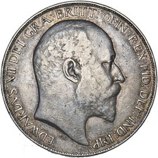 1902 Crown - Edward VII British Silver Coin - Nice