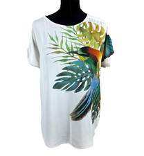 M&S Per Una Lightweight T-shirt Top Women’s UK Size 10 Humming Bird Graphic