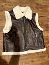 H&M women's Brown Leather Fur
