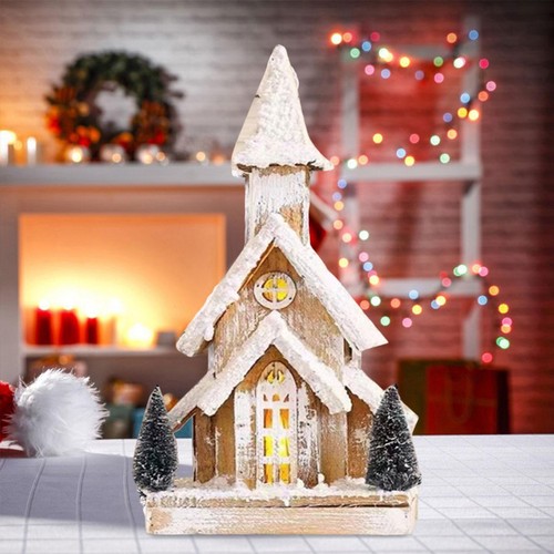 Christmas wooden lighted snow - lighted,
