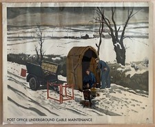 1930's GPO Poster PRD 212 - "POST OFFICE UNDERGROUND CABLE MAINTENANCE"