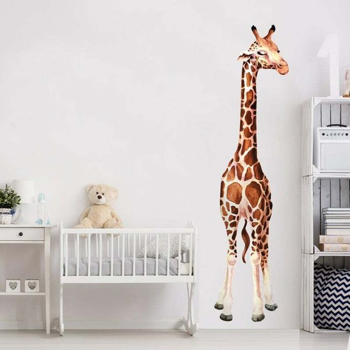 Tall giraffe watercolor wall - giraffe,