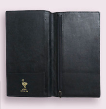 Black Vintage Rodeo Checkbook Wallet Amish Made Genuine Ostrich Skin Tall Wallet