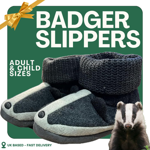 Dunlop badger novelty slippers - badger,