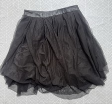 Zara Skirt Black Skater Faux Leather Belt Feature