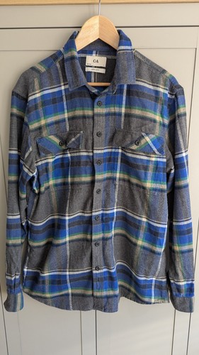 Blue grey plaid flannel - plaid,