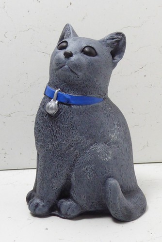Cute cast stone sitting cat - cute,