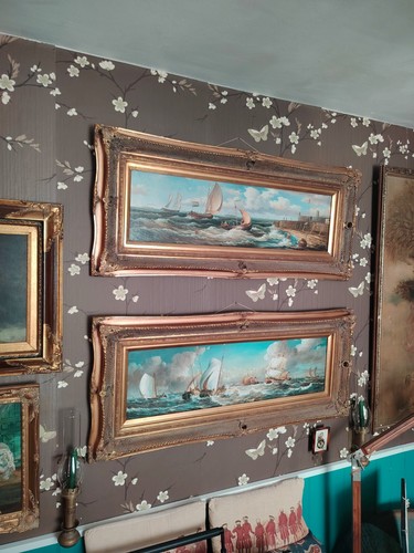 Framed nautical ship seascape - nautical,