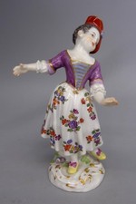 Wonderful Meissen 1st Quality Porcelain Figure of Girl Dancing - Super Condition