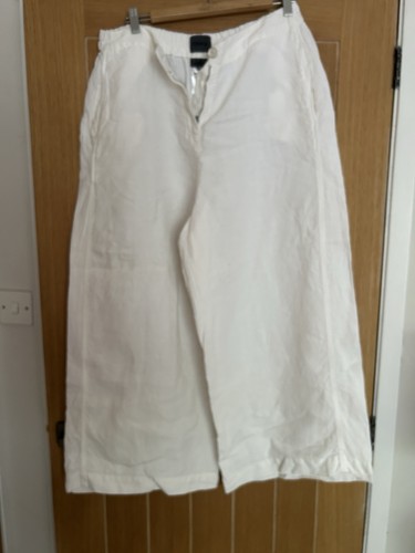 Oska white linen wide leg - linen, wide-leg
