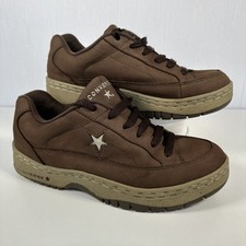 Converse One Star Trainers Mens UK 9 Brown Leather 90s Skate Shoes 1Z9905 VTG