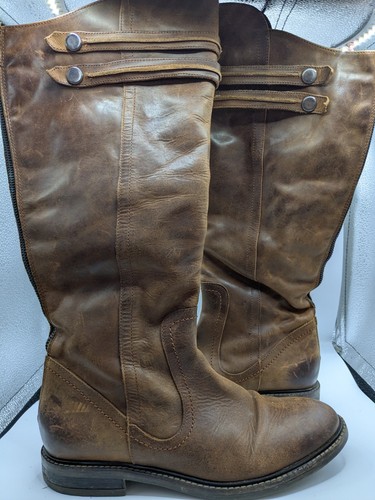 Brown leather knee - knee, boots