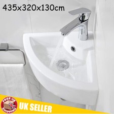 Small Quarter Corner Basin Sink Wall Mounted Cloakroom Bathroom Hand Wash Sink
