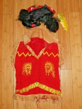 VINTAGE 1960's CHILDREN'S AMERICAN INDIAN WESTERN PLAY SUIT OUTFIT RARE  F598