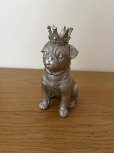 Pug dog regal resin statue - resin,