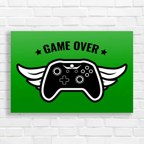Game over gaming green canvas - game,