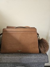 Aldo Women's 2-COMPARTMENT Spacious Brown Faux Leather Handbag