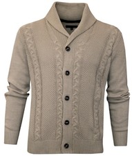 Button Up Cardigan Shawl Neck